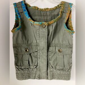 Charlotte Russe Women’s Vest, Small, Faded Olive Green, Utility Vest